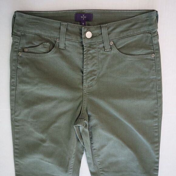 NYDJ Women's Sz 0 Green Marilyn Straight Cotton Blend Ankle Jeans $109 - Picture 2 of 6